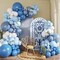 Dusty Blue Balloon Arch Kit,145pcs Denim Light Blue and White Balloons Garland Kits forBaby Shower Gender Reveal Party Decorations